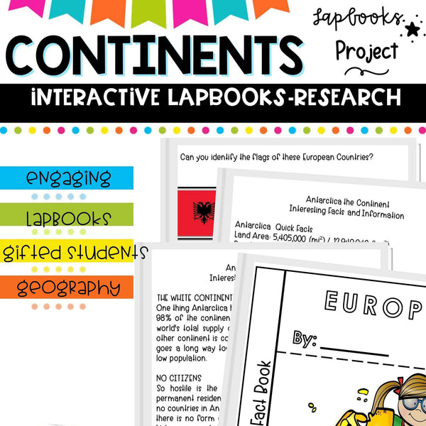 7 Continents of the World- Lapbooks and activities