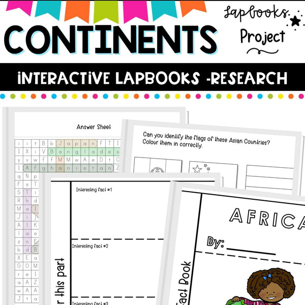 7 Continents of the World- Lapbooks and activities