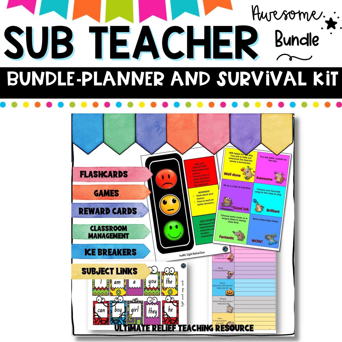 Teaching Handbook and Yearly Planner for Substitute teachers and Relie