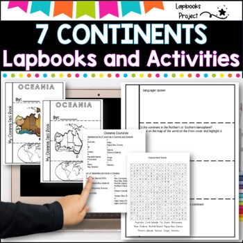 7 Continents of the World- Lapbooks and activities