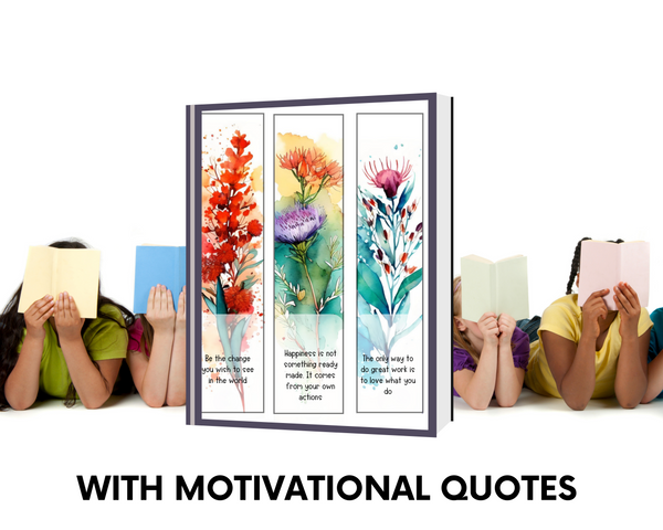 AUSTRALIAN -flowers watercolour bookmarks Version 2 with motivational quotes