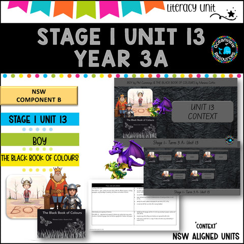 BOY & BLACK BOOK OF COLOURS English Stage 1 Unit 13- comp B (Term 3A) NSW det