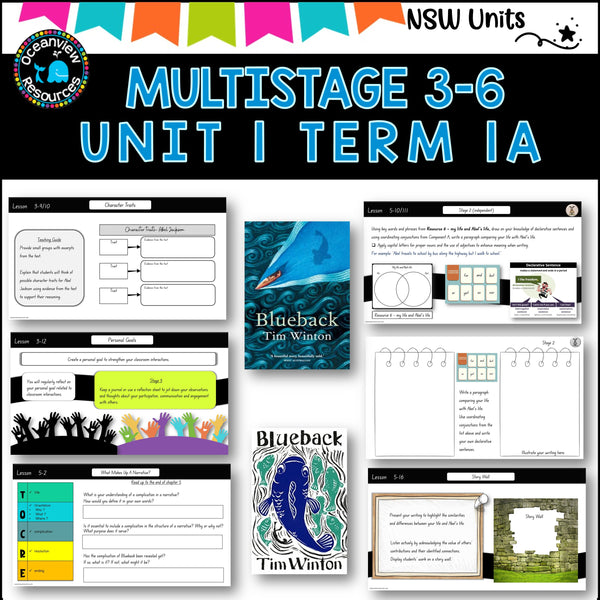 Multigrade 3-6 NSW DET Unit 1 BLUEBACK by Tim Winton Component B Term 1A