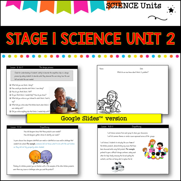 STAGE 1 UNIT 2 NSW aligned Science Design and Digital solutions yr 1 and 2