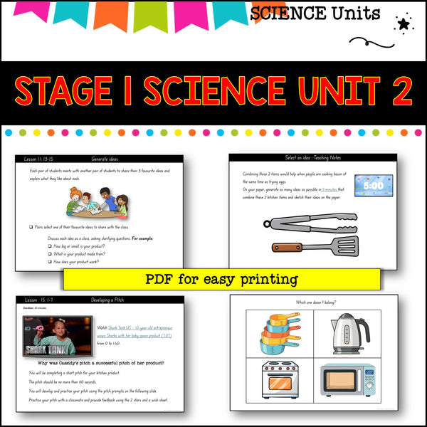 STAGE 1 UNIT 2 NSW aligned Science Design and Digital solutions yr 1 and 2
