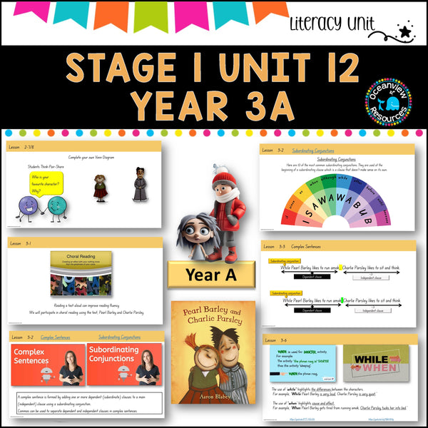 PEARL BARLEY & CHARLIE PARSLEY English Stage 1 Unit 12- comp B (Term 3A)