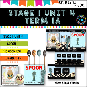 NSW DET Stage 1 English Unit 4 SPOON and THE GOOD EGG Comp B TERM 1A Character