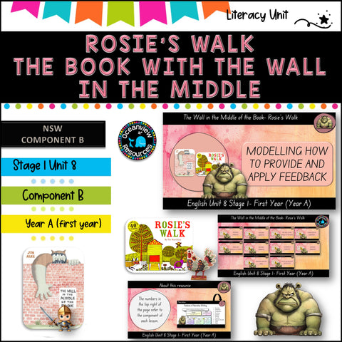 NARRATIVE- English Stage 1 Unit 8- component B (YEAR A) Rosie, Book with wall