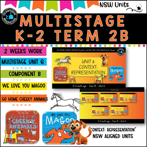 CHEEKY ANIMALS, MAGOO, NSW MultiStage K-2 Unit 6 component B ENGLISH TERM 2B