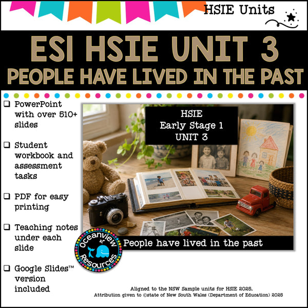 ES1 UNIT 3 NSW DET aligned HSIE Complete Unit- People have lived in the past