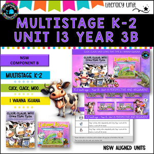 CLICK CLACK MOO, WANNA IGUANA NSW Multi Stage K2 Unit 13 comp B ENGLISH TERM 3B