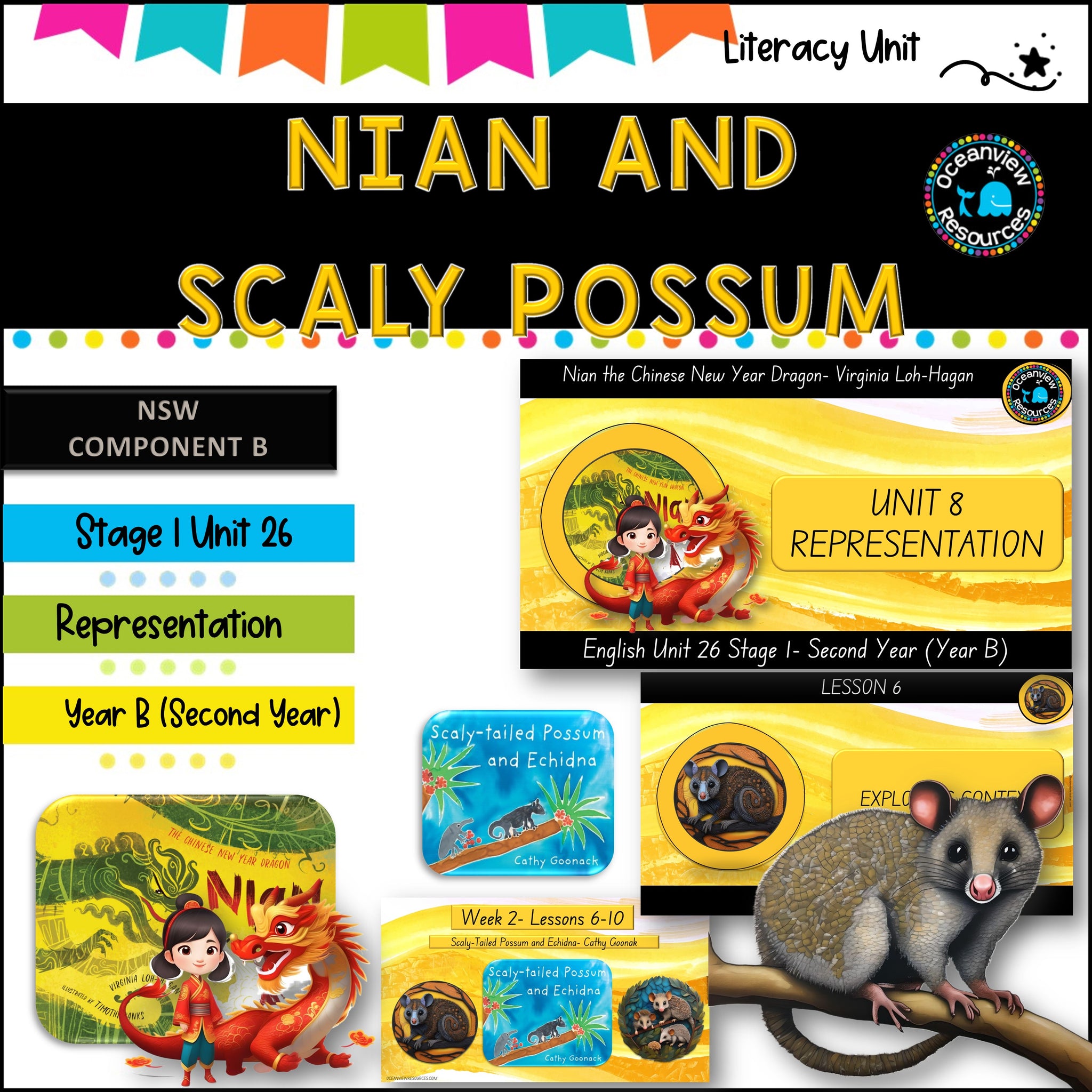 ENGLISH St 1 Unit 26- NSW (YR B) NIAN THE CHINESE DRAGON and SCALY POSSUM