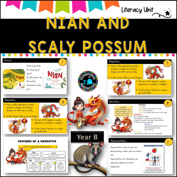 ENGLISH St 1 Unit 26- NSW (YR B) NIAN THE CHINESE DRAGON and SCALY POSSUM