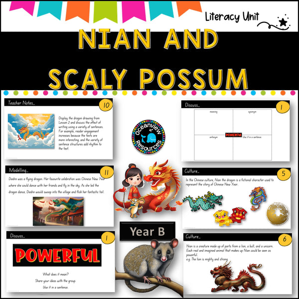 ENGLISH St 1 Unit 26- NSW (YR B) NIAN THE CHINESE DRAGON and SCALY POSSUM