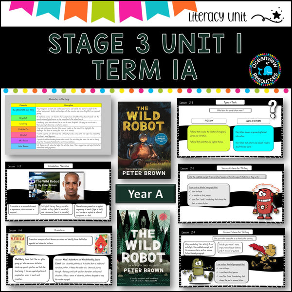 THE WILD ROBOT NSW DET Stage 3 Unit 1 Term 1A Year B Component B