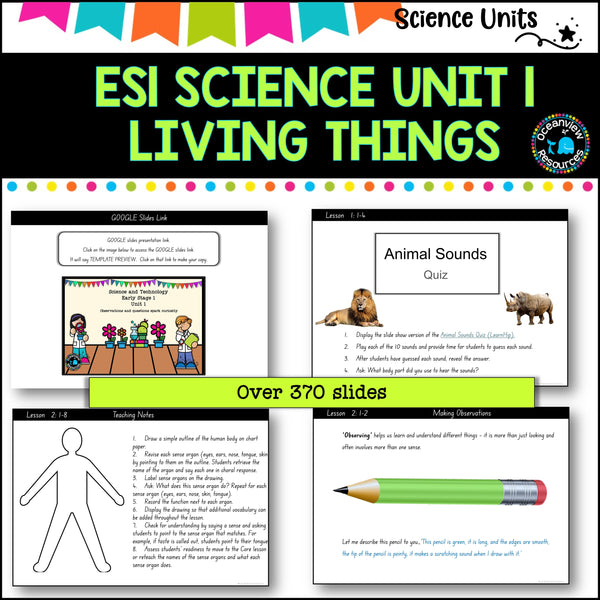 ES1(Kindy) NSW Science  Unit 1 Teaching unit- Living Things