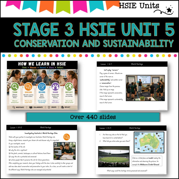 STAGE 3 UNIT 5 NSW DET HSIE Complete unit-Conservation and Sustainability