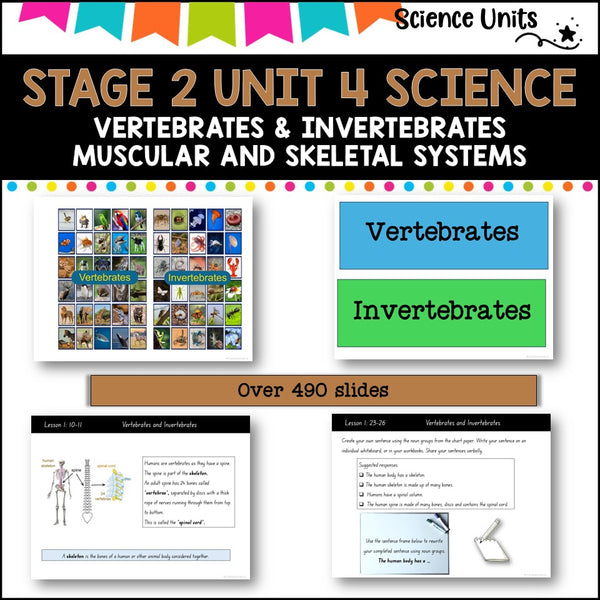 STAGE 2 UNIT 4 NSW SCIENCE 2025 vertebrates & invertebrates, muscle and skeletal