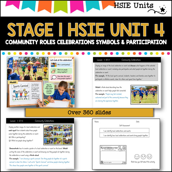STAGE 1 UNIT 4 NSW DET HSIE community roles celebrations symbols & participation