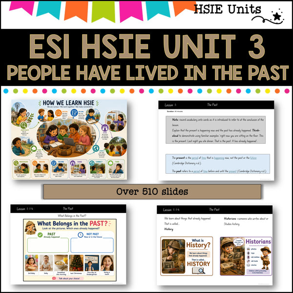 ES1 UNIT 3 NSW DET aligned HSIE Complete Unit- People have lived in the past