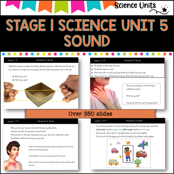 STAGE 1 UNIT 5 NSW aligned Science How sound is transmitted yrs 1 and 2