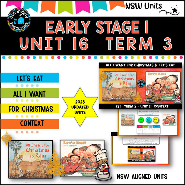 ALL I WANT FOR XMAS,LET'S EAT ! Unit 16, unit ES1 Term 4, NSW DET  2025 updated