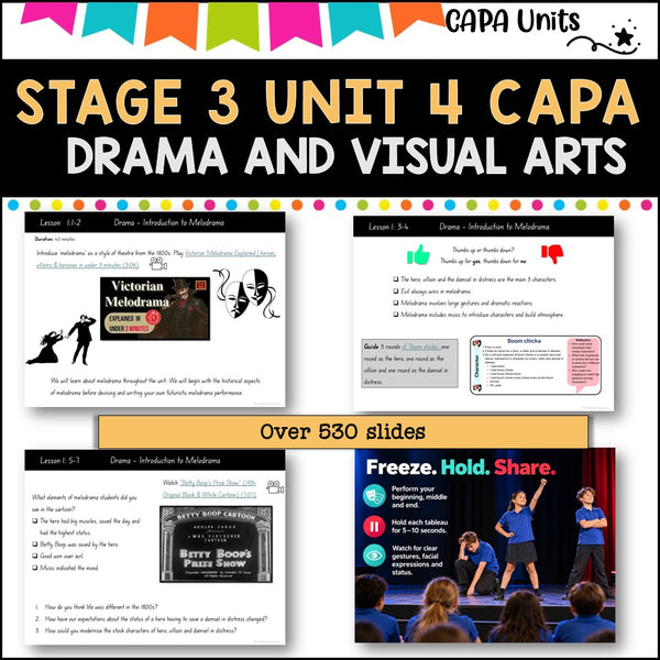 STAGE 3 UNIT 4 NSW DET aligned CAPA Complete Unit- visual arts and drama