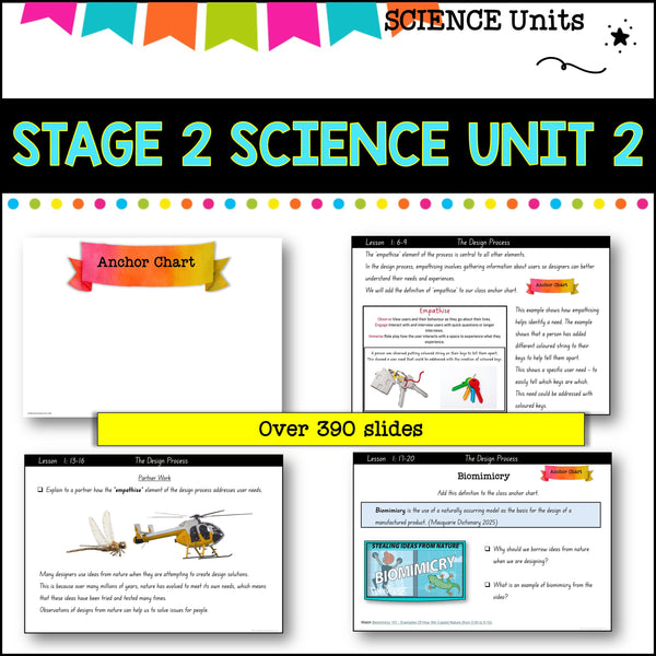 STAGE 2 UNIT 2 NSW aligned Science Design and Digital solutions yr 3 and 4