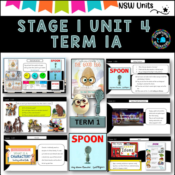 NSW DET Stage 1 English Unit 4 SPOON and THE GOOD EGG Comp B TERM 1A Character