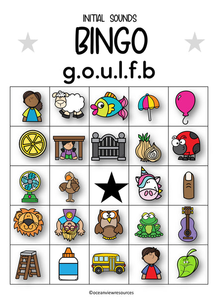 Phonics Bingo, peg cards, write the room, word match, worksheets  G O U L F B