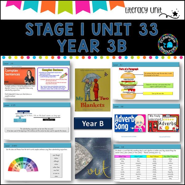 NSW DET Stage 1 English Unit 33 MY TWO BLANKETS, OUT Component B TERM 3B