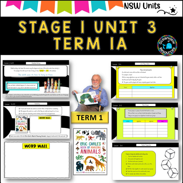 NSW DET Stage 1 English Unit 3 Eric Carle's Amazing Animals  Comp B TERM 1A