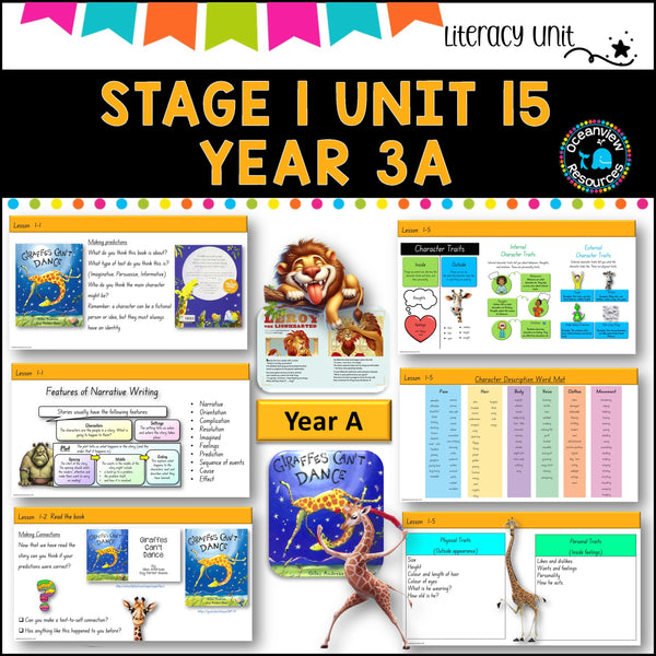 NSW DET Stage 1 English Unit 15 GIRAFFES CAN'T DANCE Component B TERM 3A