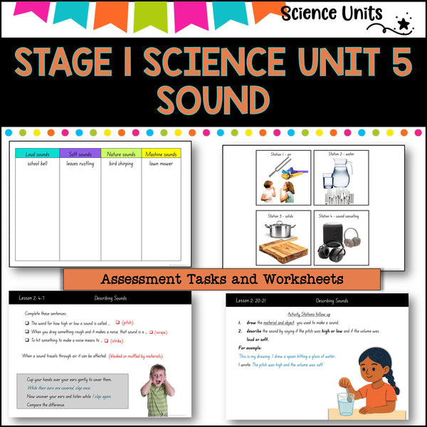STAGE 1 UNIT 5 NSW aligned Science How sound is transmitted yrs 1 and 2