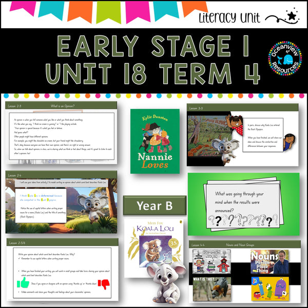 KOALA LOU, NANNIE LOVES Unit 18, unit ES1 Term 4, NSW DET Component B