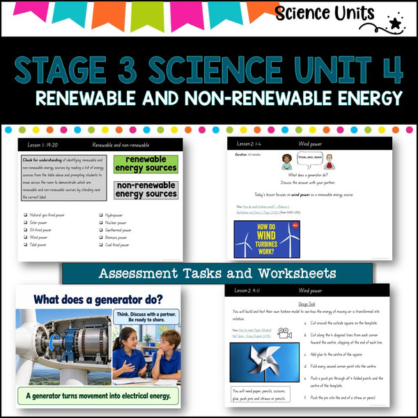STAGE 3 UNIT 4 NSW COMPLETE Science Unit- Renewable and un-renewable energy