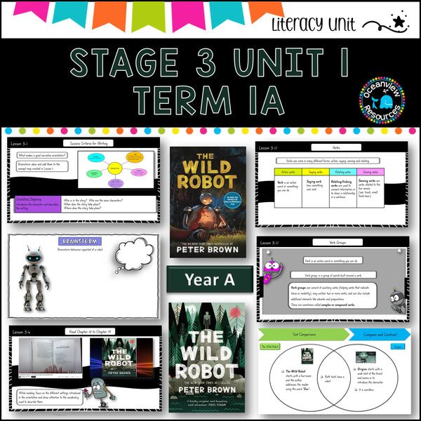 THE WILD ROBOT NSW DET Stage 3 Unit 1 Term 1A Year B Component B