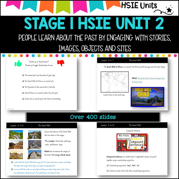 STAGE 1 UNIT 2 NSW DET HSIE unit- People learn about the past by engaging with stories, images, objects and sites
