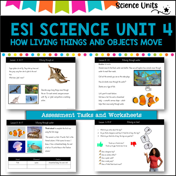 ES1 UNIT 4 NSW DET Science complete unit-HOW LIVING THINGS AND OBJECTS MOVE
