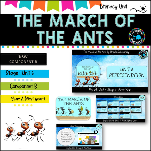 THE MARCH OF THE ANTS- English Stage 1 Unit 6- component B weeks 1-10 (YEAR A)