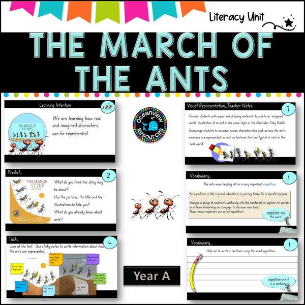 THE MARCH OF THE ANTS- English Stage 1 Unit 6- component B weeks 1-10 (YEAR A)