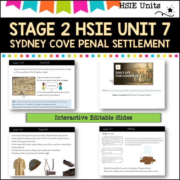 STAGE 2 UNIT 7 NSW DET aligned HSIE Complete Unit-Sydney Cove penal settlement