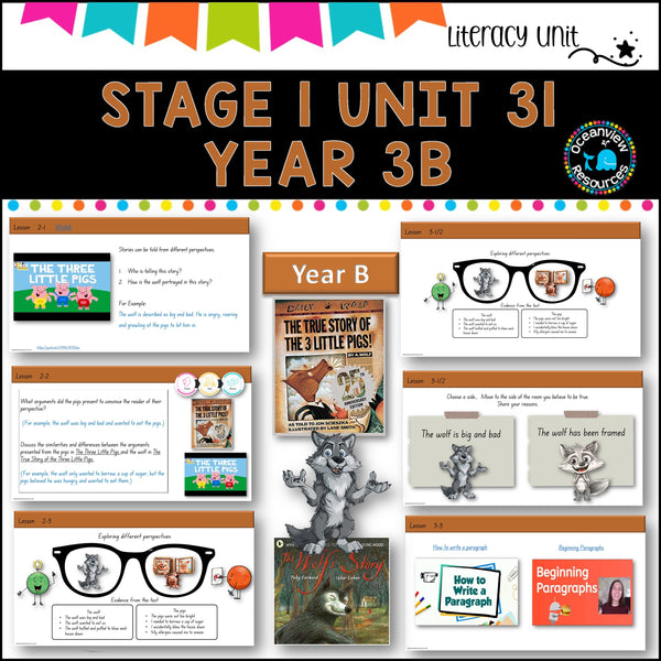 NSW DET Stage 1 English Unit 31 TRUE STORY OF 3 LITTLE PIGS Component B TERM 3B