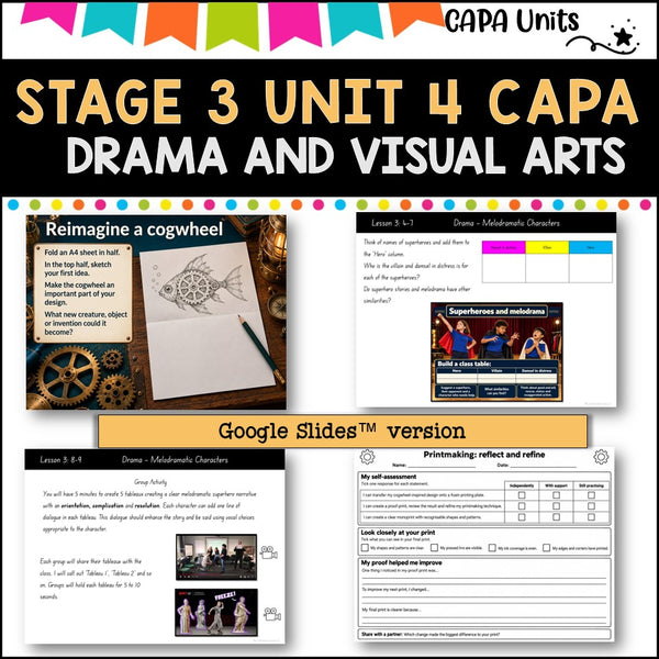 STAGE 3 UNIT 4 NSW DET aligned CAPA Complete Unit- visual arts and drama