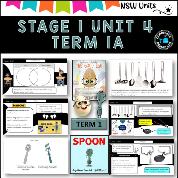 NSW DET Stage 1 English Unit 4 SPOON and THE GOOD EGG Comp B TERM 1A Character