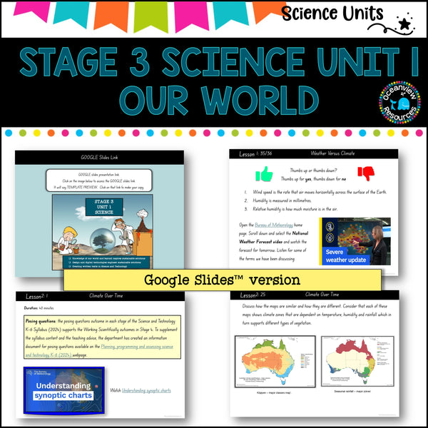 STAGE 3 UNIT 1 NSW Science Teaching Pack- Natural Events and Human Activities