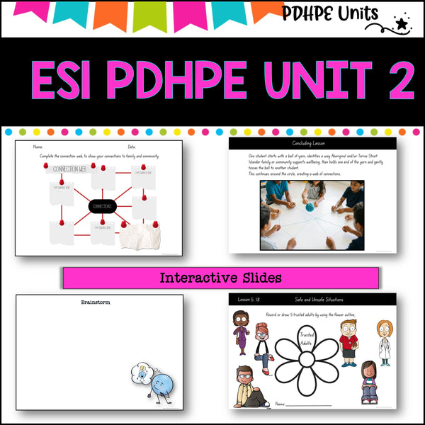 ES1 kinder UNIT 2 NSW PDHPE Movement, Relationships, Identity, physical activity, personal identity