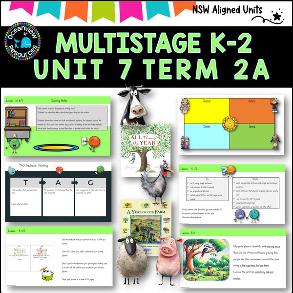 "A YEAR ON THE FARM" NSW Multi Stage K-2 Unit 7 component B ENGLISH TERM 2A (Copy)