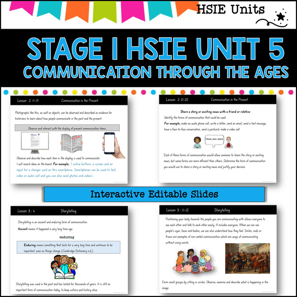 STAGE 1 UNIT 5 NSW DET HSIE unit History of Communication yrs 1-2