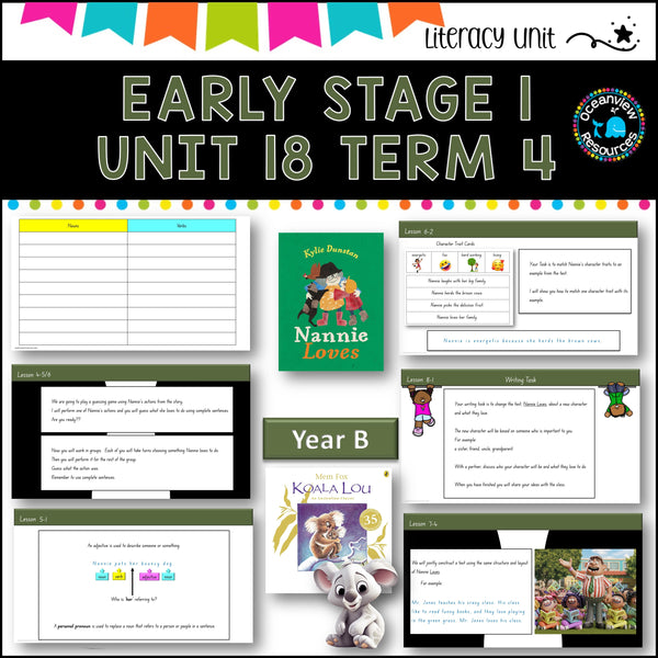 KOALA LOU, NANNIE LOVES Unit 18, unit ES1 Term 4, NSW DET Component B